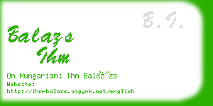 balazs ihm business card